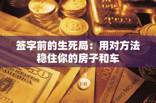 济南签字前的生死局：用对方法稳住你的房子和车